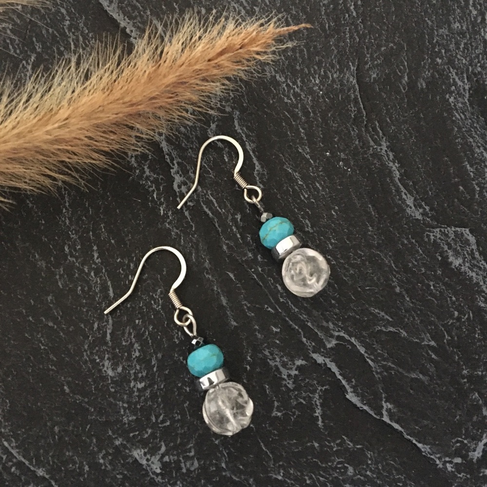 Handmade earrings blue